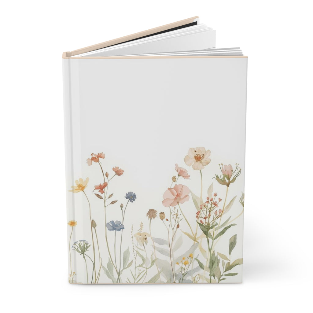 Botanisches Wildblumen Notizbuch mit Hardcover – Mattes, geblümtes Notizbuch zum Schreiben, für Dankbarkeit & Geschenke