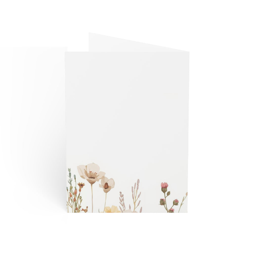 Floral Greeting Cards — Set of 1/10/30/50 (Minimal Wildflower Note Cards)