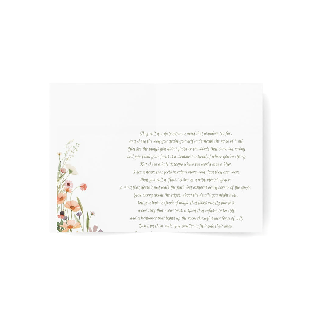 Floral Greeting Cards — Set of 1/10/30/50 (Minimal Wildflower Note Cards)