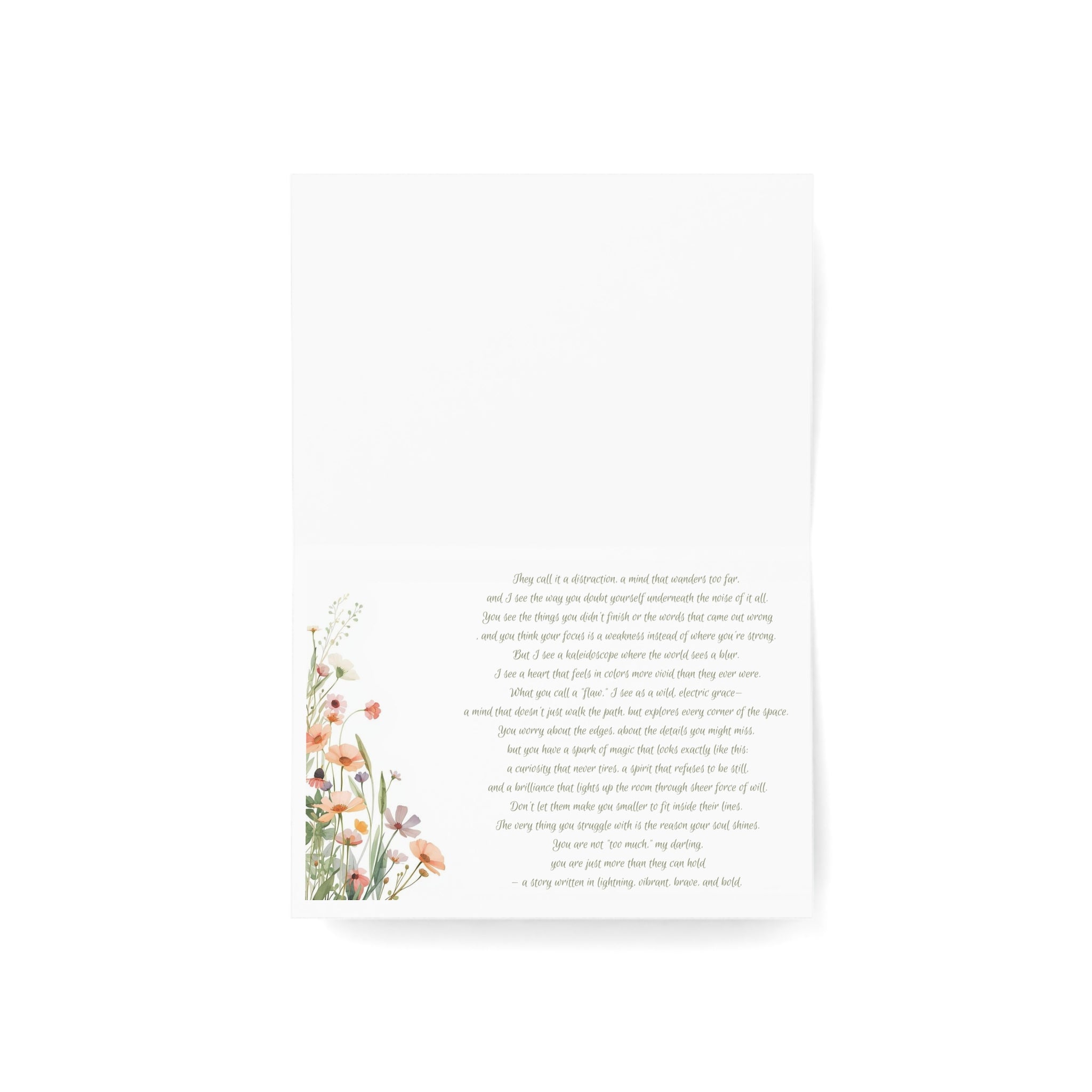 Floral Greeting Cards — Set of 1/10/30/50 (Minimal Wildflower Note Cards)