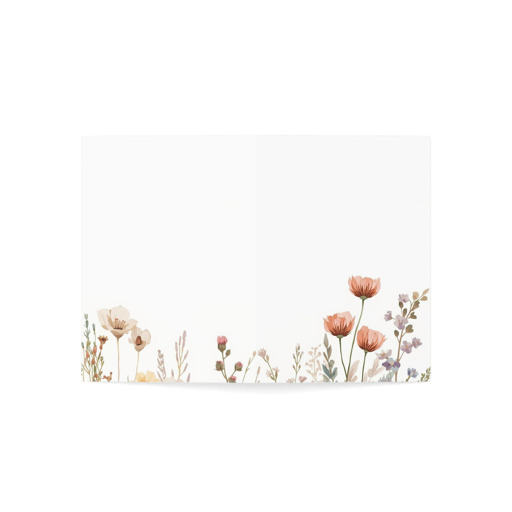 Floral Greeting Cards — Set of 1/10/30/50 (Minimal Wildflower Note Cards)
